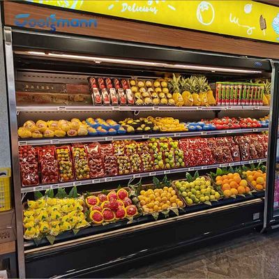 Siêu thị Máy làm lạnh trưng bày mở phía trước, Tủ lạnh Multideck mở cửa trái cây
